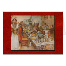 Carl Larsson Christmas Eve with Custom Text Greeting Card