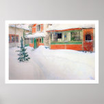 Carl Larsson Cottage in Snow Fine Art Print