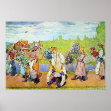 Carl Larsson: Outside Summer Winds Are Blowing Print