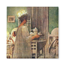 Carl Larsson St. Lucia Day Christmas in Sweden Refrigerator Magnets