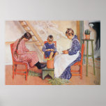 Carl Larsson They Shelled Peas Watercolor Poster