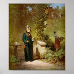 Carl Spitzweg - Newspaper Reader in the Garden Print