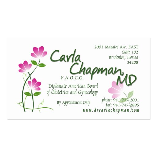 Carla Card with Fax # Business Card (front side)