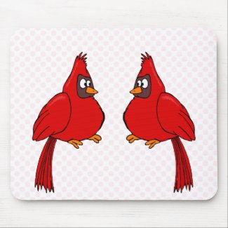 Carlee & Carlie Cardinal mousepad