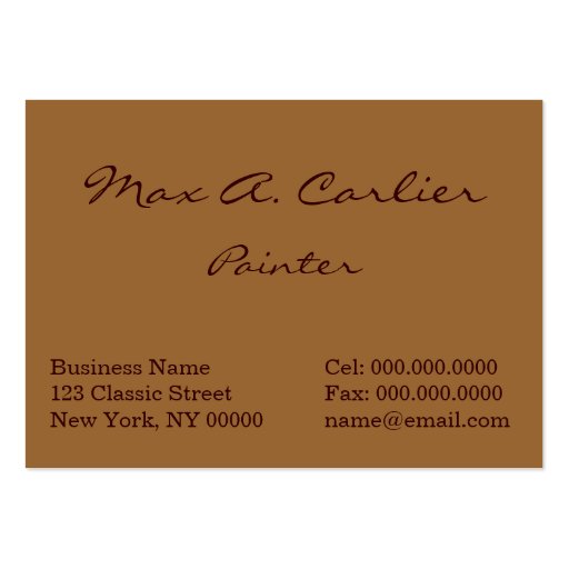 Carlier: Elegant Lady with Mirror Business Card Template (back side)