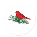 Carlina Cardinal Round Stickers