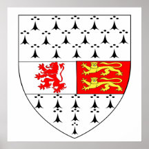 Carlow County Crest Official Symbol Ireland Irish Posters