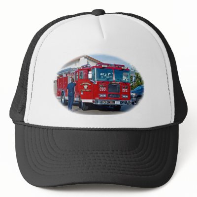 Carlsbad Fire Department Ball Cap Mesh Hats by chuckinsocal