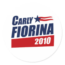 CARLY FIORINA 2010 ROUND STICKER