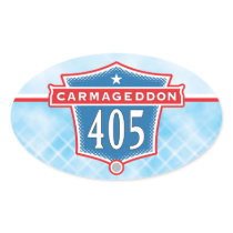 Carmageddon 405 Freeway Los Angeles Oval Stickers