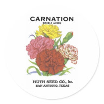 Carnation Double Mixed, Huth Seed Co stickers by vintagegiftmall Carnation Double Mixed, Huth Seed Co stickers