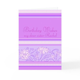 Carnation flower purple and pink birthday card card