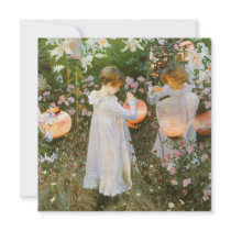 Carnation, Lily, Lily, Rose by John Singer Sargent Personalized Invitation