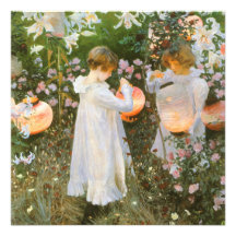 Carnation, Lily, Lily, Rose, Sargent Victorian Art Personalized Invitation