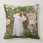 Carnation, Lily, Lily, Rose, Sargent Victorian Art Pillow