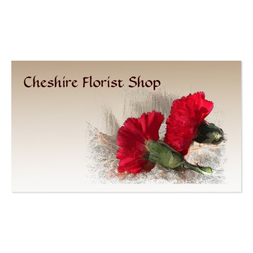 Carnations Florist Business Card Template (front side)