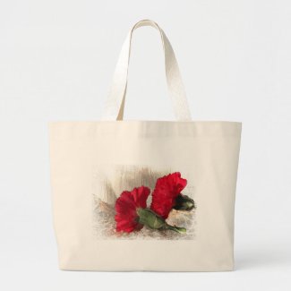 Carnations on Brocade Bag