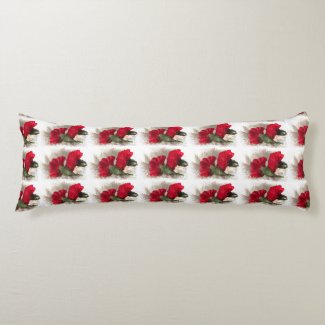 Carnations on Brocade Body Pillow