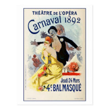 Carnaval 1892 del teatro de la ópera de París del  Postales