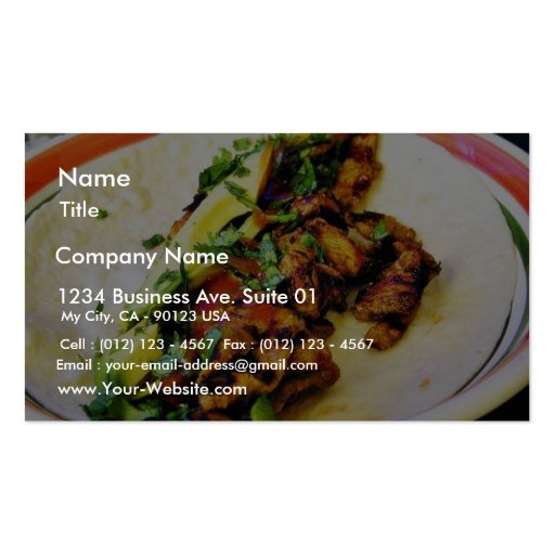 Carne Asada Tacos Business Card Templates