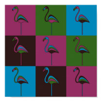 Carnival at the Zoo - 9 Flamingos posters