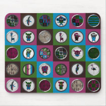 Carnival at the Zoo - Art Clocks - Clock Art mousepads