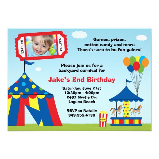 Carnival Birthday Party Invitation