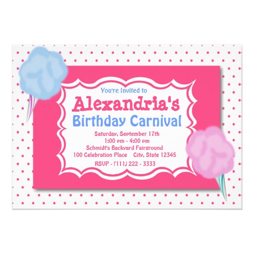 Carnival Birthday Personalized Invitations
