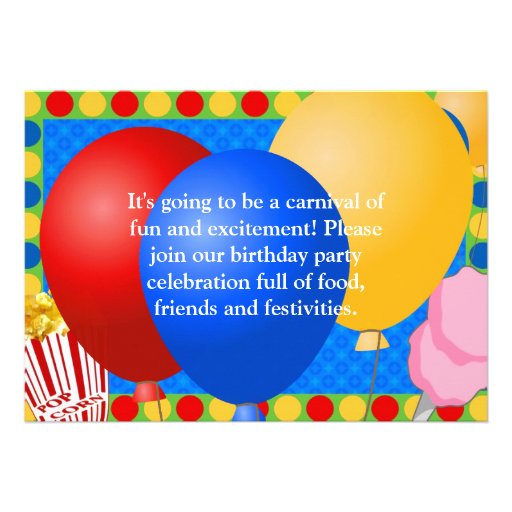 Carnival Bright Lights Custom Invitations
