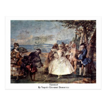 Carnival By Tiepolo Giovanni Domenico Postcard