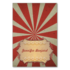 Carnival circus tented place cards - name cards table card
