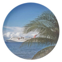 Carnival cruise ship docked at Grand Cayman Island Dinner Plates