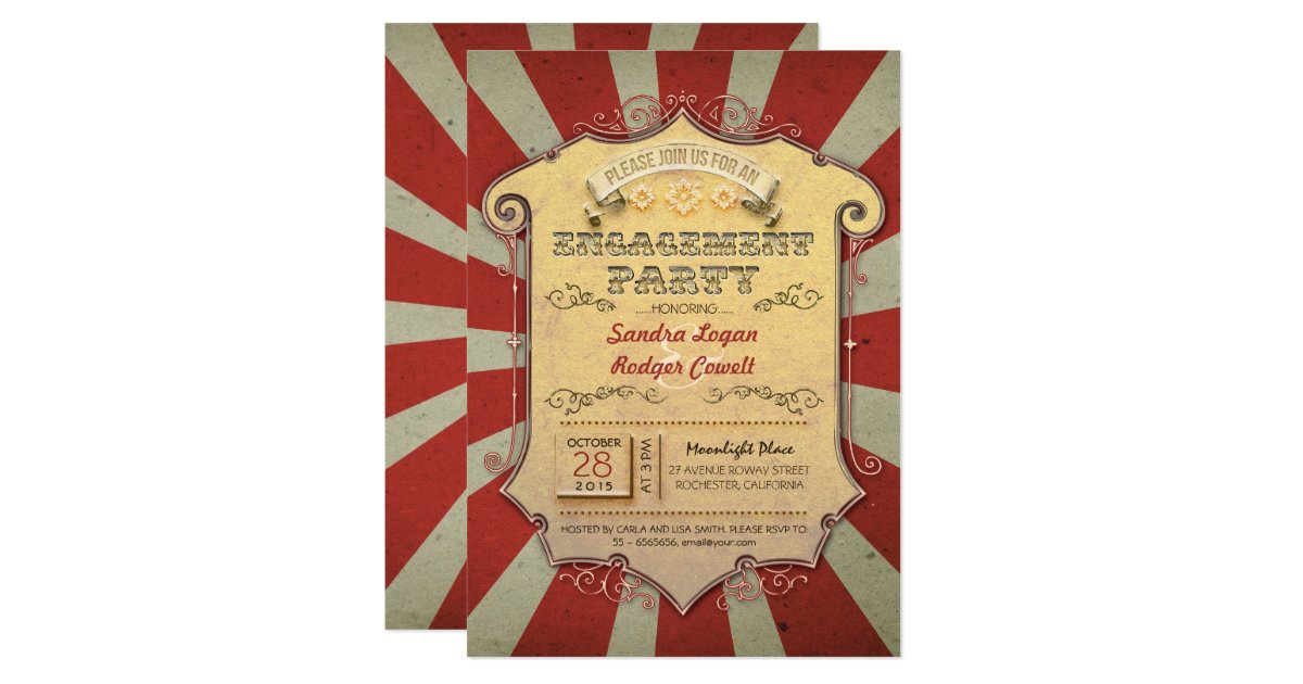carnival engagement party invitations Zazzle