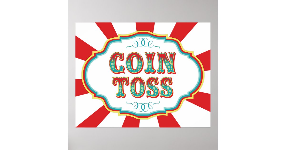 Carnival Game Sign Coin Toss Poster Zazzle