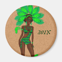 carnival green girl.ai refrigerator magnet
