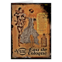 Carnival Harlequin and Flapper (cologne) Card