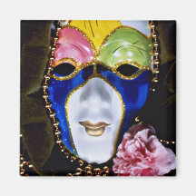 Carnival in green and pink  flowers fridge magnet
