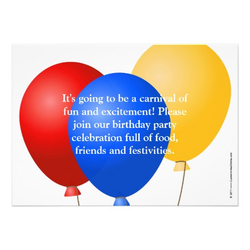 Carnival Lights and Snacks Custom Invitations