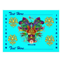 Carnival Mardi Gras  Event  Please View Notes Custom Invitation