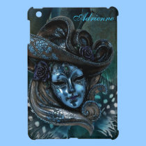 Carnival Mask-Blue Damask iPad Mini Case ipad mini cases