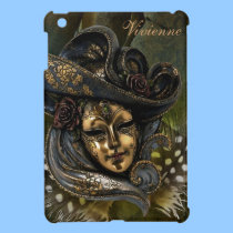Carnival Mask-Green Damask iPad Mini Case ipad mini cases