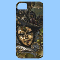 Carnival Mask-Green Damask iPhone 5 case casemate cases