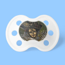Carnival Mask-Green Damask Pacifier pacifiers