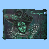 Carnival Mask-Jade Damask iPad Mini case ipad mini cases