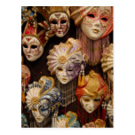 Carnival Masks in Venice Postcards