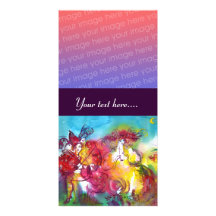 CARNIVAL NIGHT blue yellow purple Personalized Photo Card