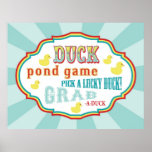 Carnival Duck Pond Sign Carnival Circus Birthday Poster | Zazzle
