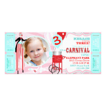 Carnival Tall Pink Invitation