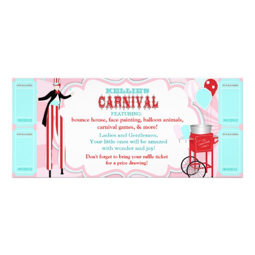 Carnival Tall Pink Invitation