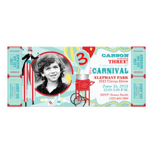 Carnival Theme Birthday Invitation T-AQRD